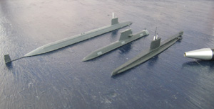 U-Boote HMS Grampus, HMAS Collins und USS New Hampshire (1/700)