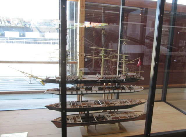 Modell der Jylland im Museum beim Museumsschiff