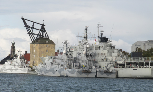 HMS Ven, HMS Ulvön, HMS Vinga und HMS Carlskrona in Kopenhagen