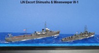 Geleitschiff Shimushu und Minensucher W-1 (1/700)