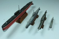 U-Boote der Echo II-Klasse sowie der Typen XXIII, VII B und XXI (1/700)