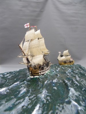 HMS Neptune schleppt HMS Victory (1/288)