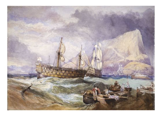 HMS Victory wird nach Gibraltar geschleppt