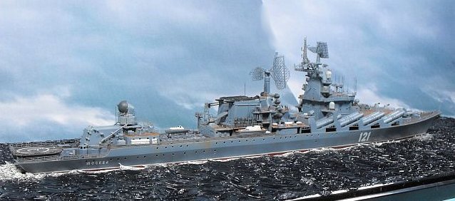 MOSKVA, russischer Raketenkreuzer der Slava-Klasse (Trumpeter 1/700) von Jörg Kuhnert