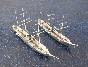 CSS Alabama, hinten USS Kearsarge