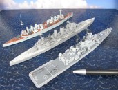 Andrea Doria, HMS Exeter und Waldeck-Rousseau (1/700)