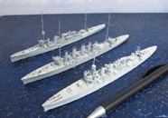 HMS Chester, HMS Southampton, HMS Glasgow (1/700)