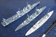 HMS Chester, HMS Sirius, USS Nashville(1/700)