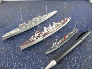 G 40, SMS Emden, HMS Glasgow (1/700)