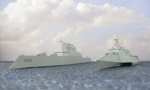 Fregatte USS Gabrielle Giffords und Zerstörer USS Zumwalt (1/700)