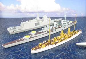 Geschützter Kreuzer SMS Gazelle, Leichter Kreuzer Königsberg und Fregatte Provence (1/700)