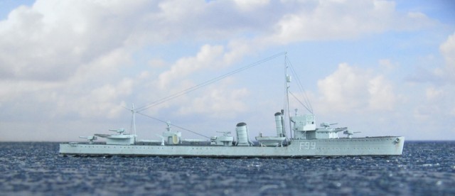 Britischer Flottillenführer HMS Valentine (1/700)