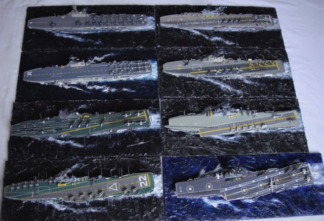 Flugzeugzeugträger HMS Colossus, Arromanches, HMS Glory, ARA Independencia, INS Vikrant, ARA Veinticinco de Mayo, HMCS Bonaventure und NAeL Minas Gerais (1/700)