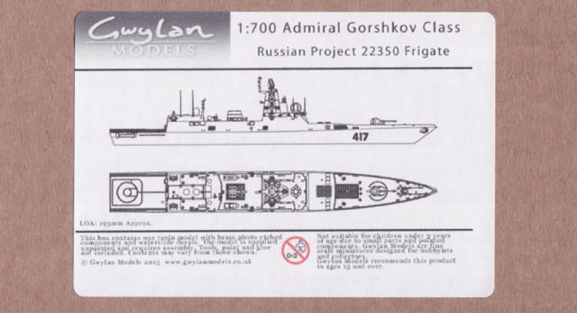 Deckelbild Fregatte Admiral Gorschkow von Gwylan Models (1/700)