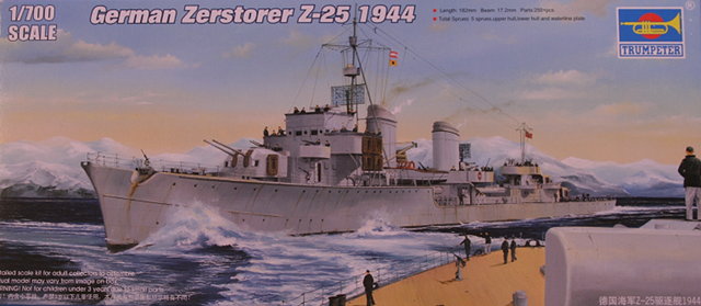 Kit 1:700 Trumpeter 05787 Zerstörer "Z-25" der Dt Kriegsmarine 1944 