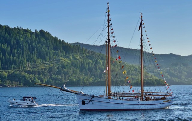 Zweimastschoner Loyal im Bergenfjord (Foto Thomas Träger)